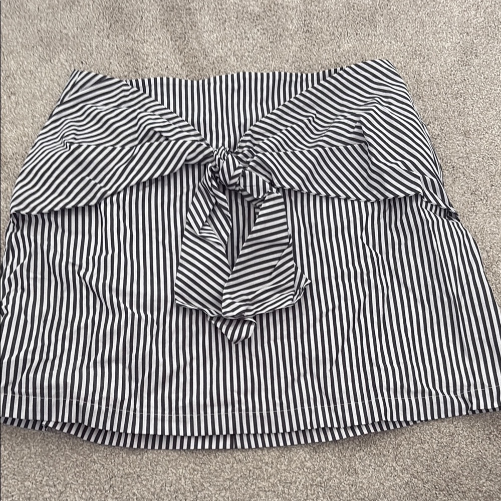 Revolve superdown Striped Black and White Skirt with tie